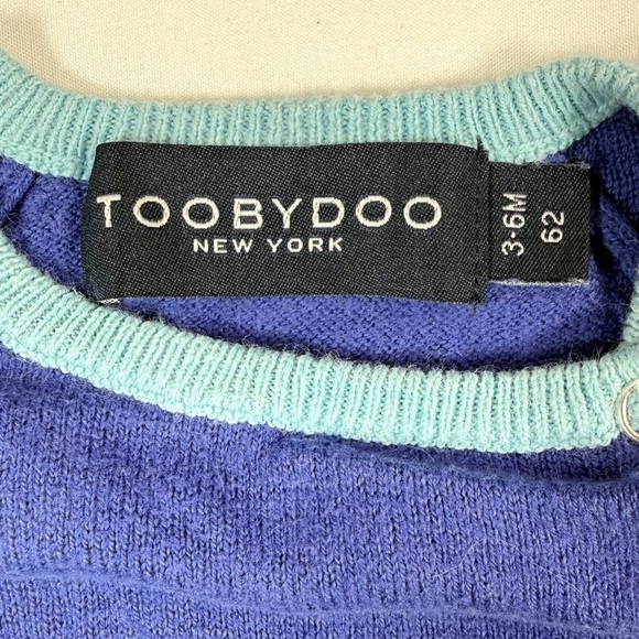 TOOBYDOO NEW YORK Blue And Purple Colorblock Cashmere Blend Romper 3–6M - Picture 3 of 8